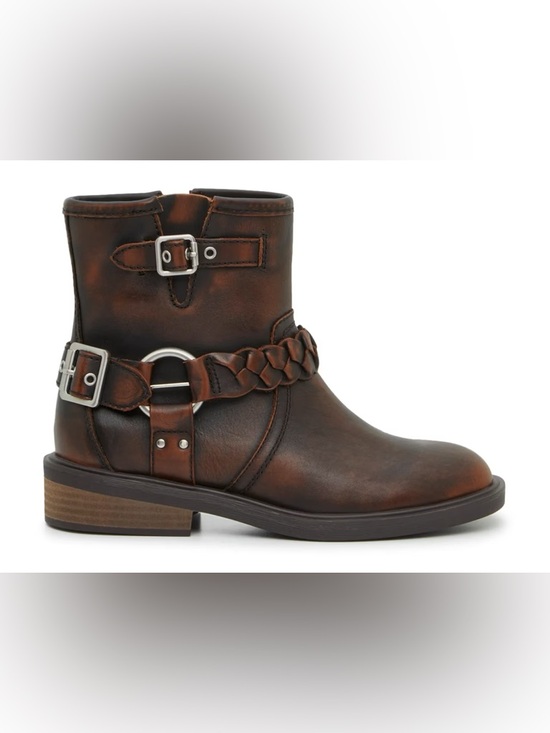 Crown Vintage Shoes - Crown Vintage Willa Moto Bootie Dark Brown Leather size 8.5